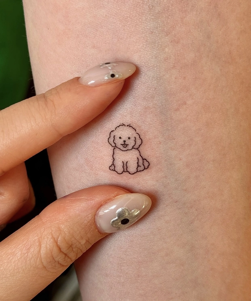 Tattoo con chó mini cực đáng yêu