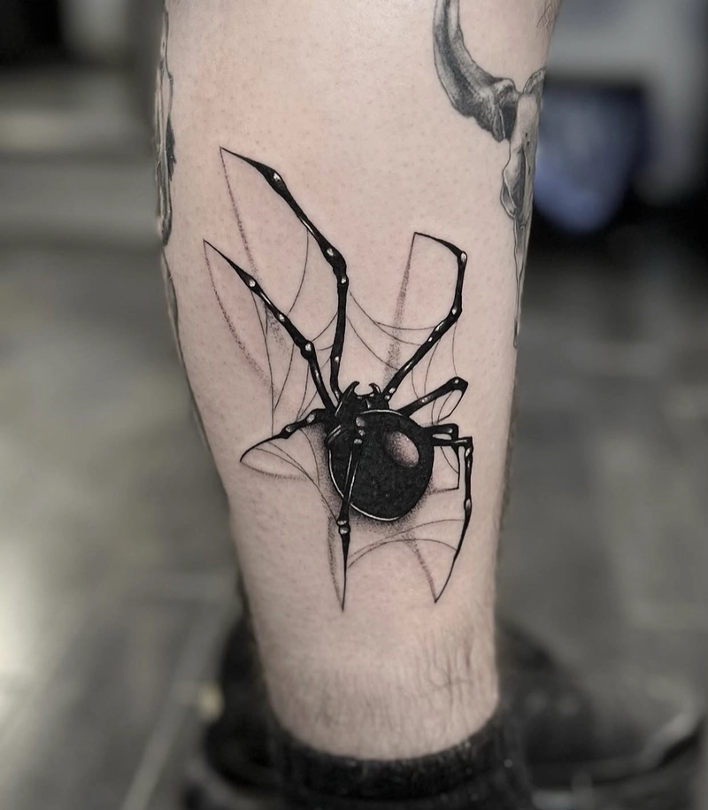 Tattoo con nhện mang cảm giác nguy hiểm