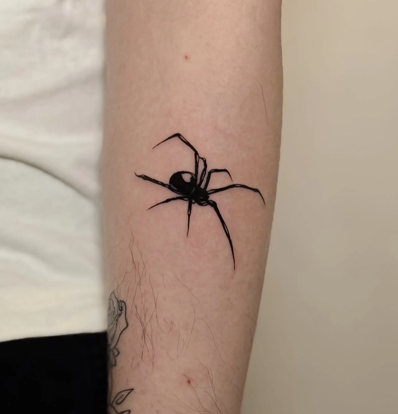 Tattoo con nhện thể đơn giản nhất