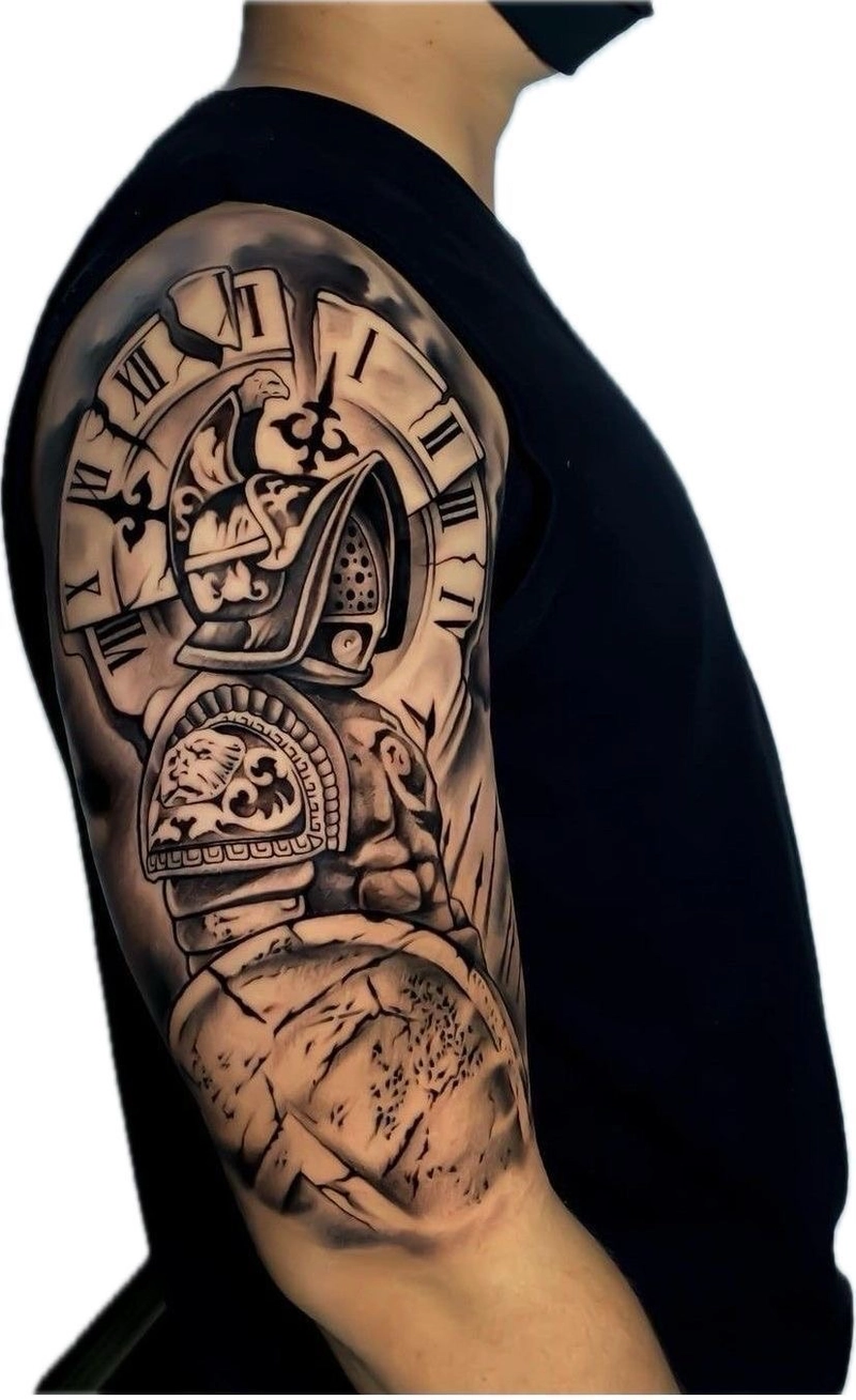 Tattoo hoa văn bắp tay nam phong cách đường phố cá tính
