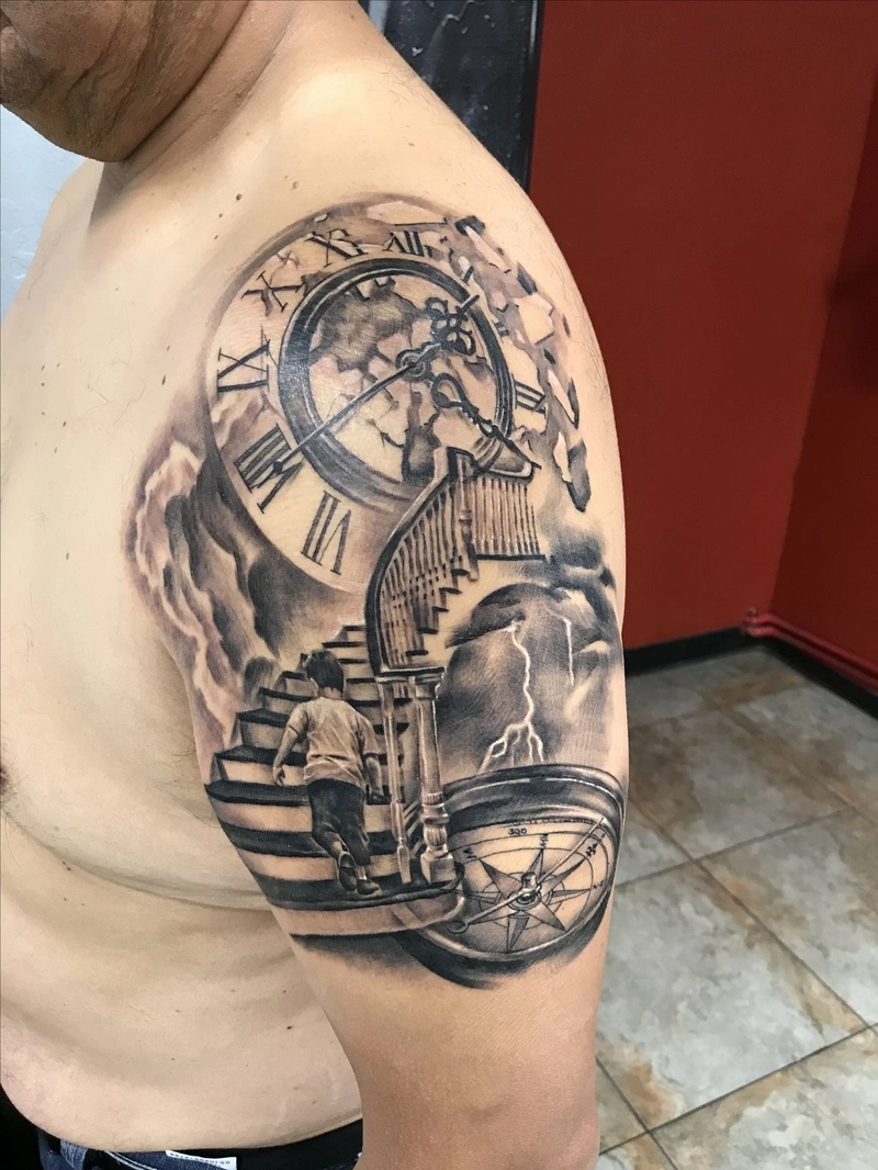 Tattoo hoa văn nam bắp tay với thiết kế độc đáo hiện đại