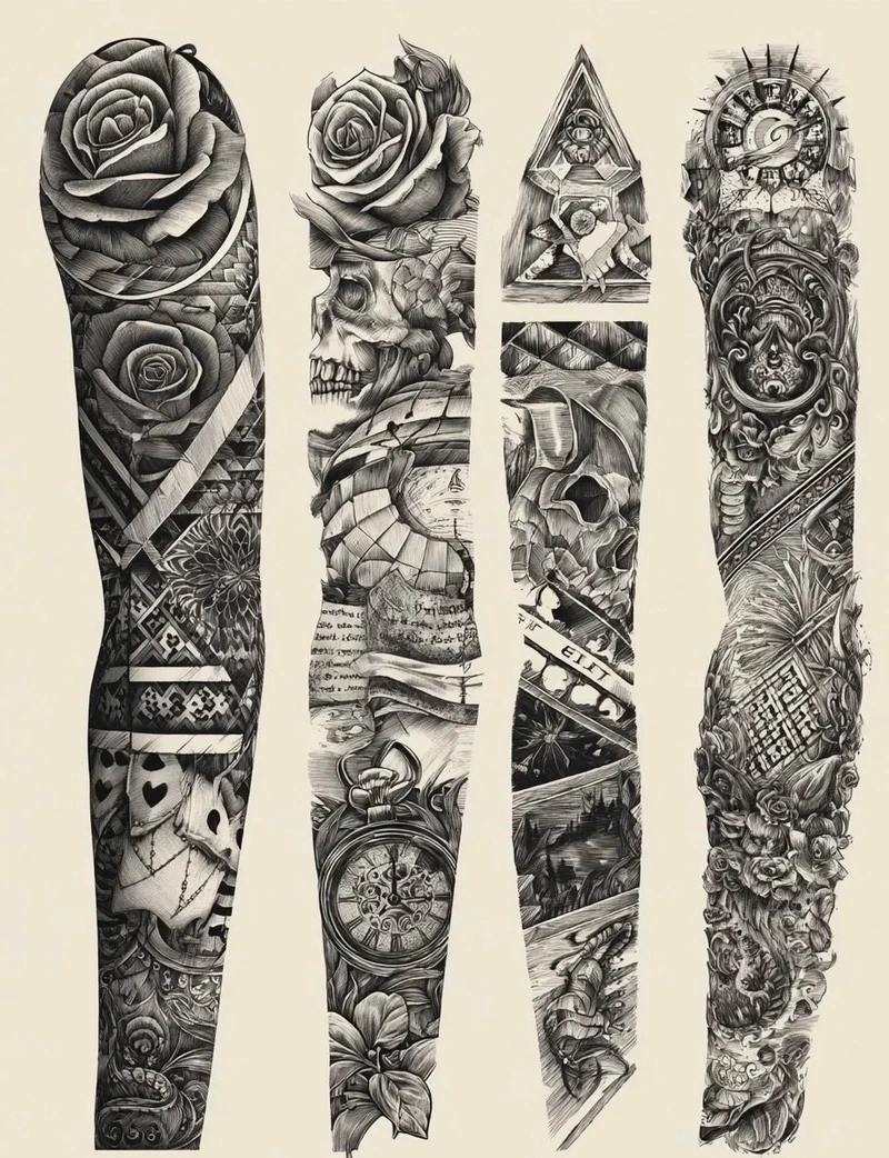 Tattoo nhật cổ trắng đen với thiết kế đậm chất truyền thống Nhật