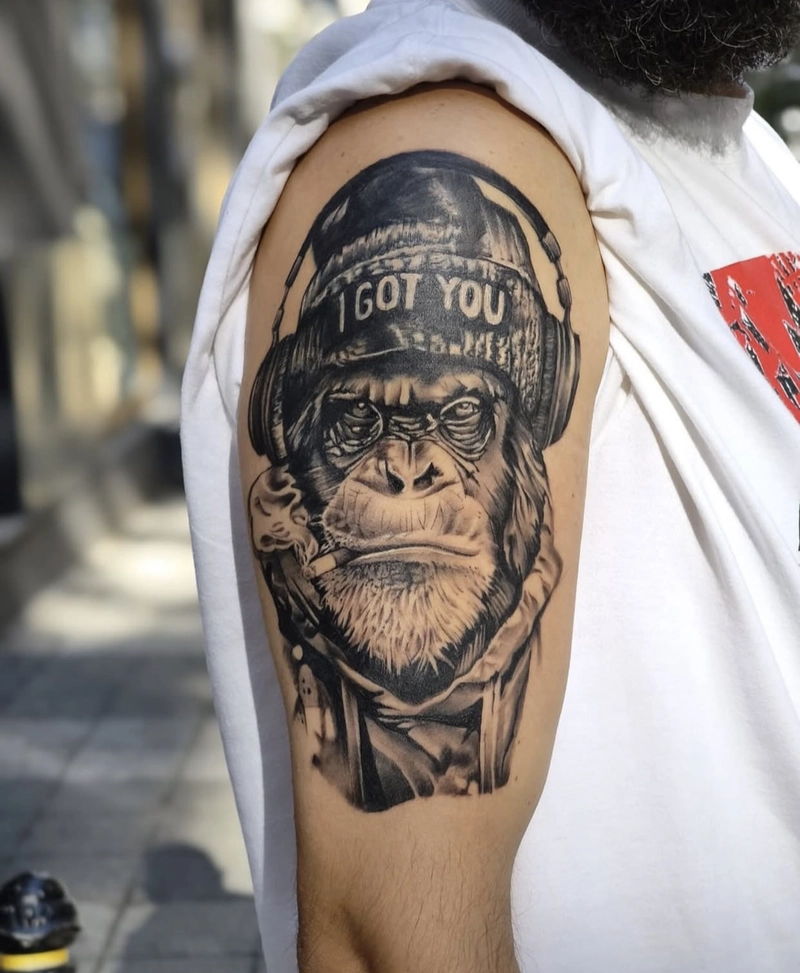 Xăm hình con khỉ cá tính ngầu
