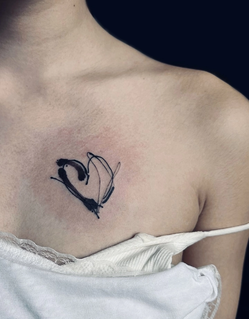 ảnh hình tattoo trái tim mini độc lạ