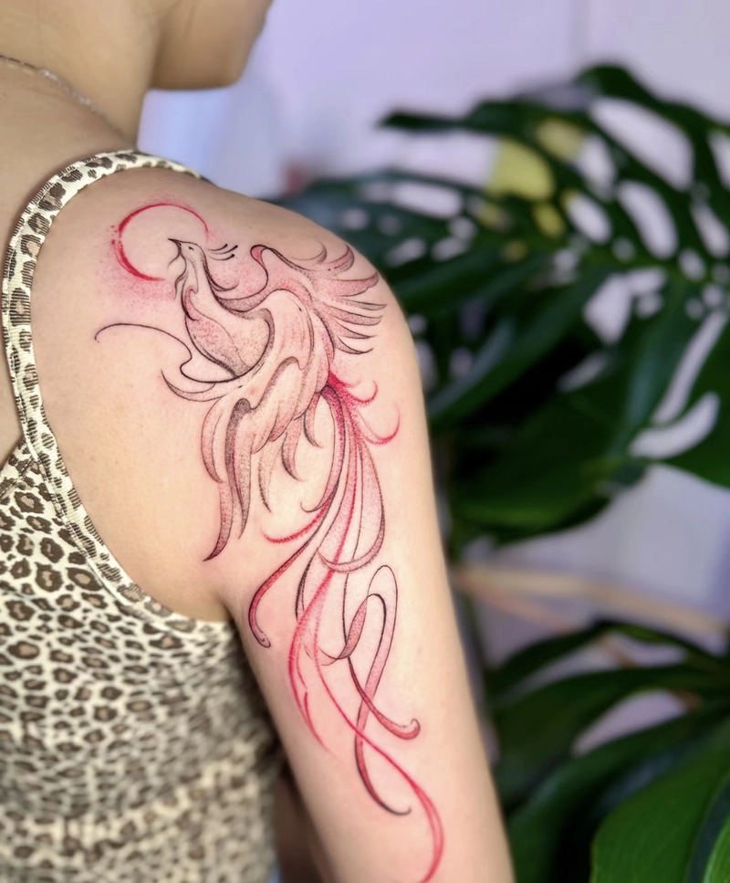 ảnh hình xăm phượng hoàng tượng trưng