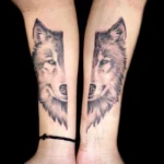 ảnh xăm con sói đôi ở tay