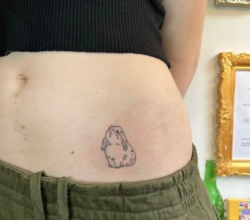 ảnh xăm con thỏ phong cách cá nhân