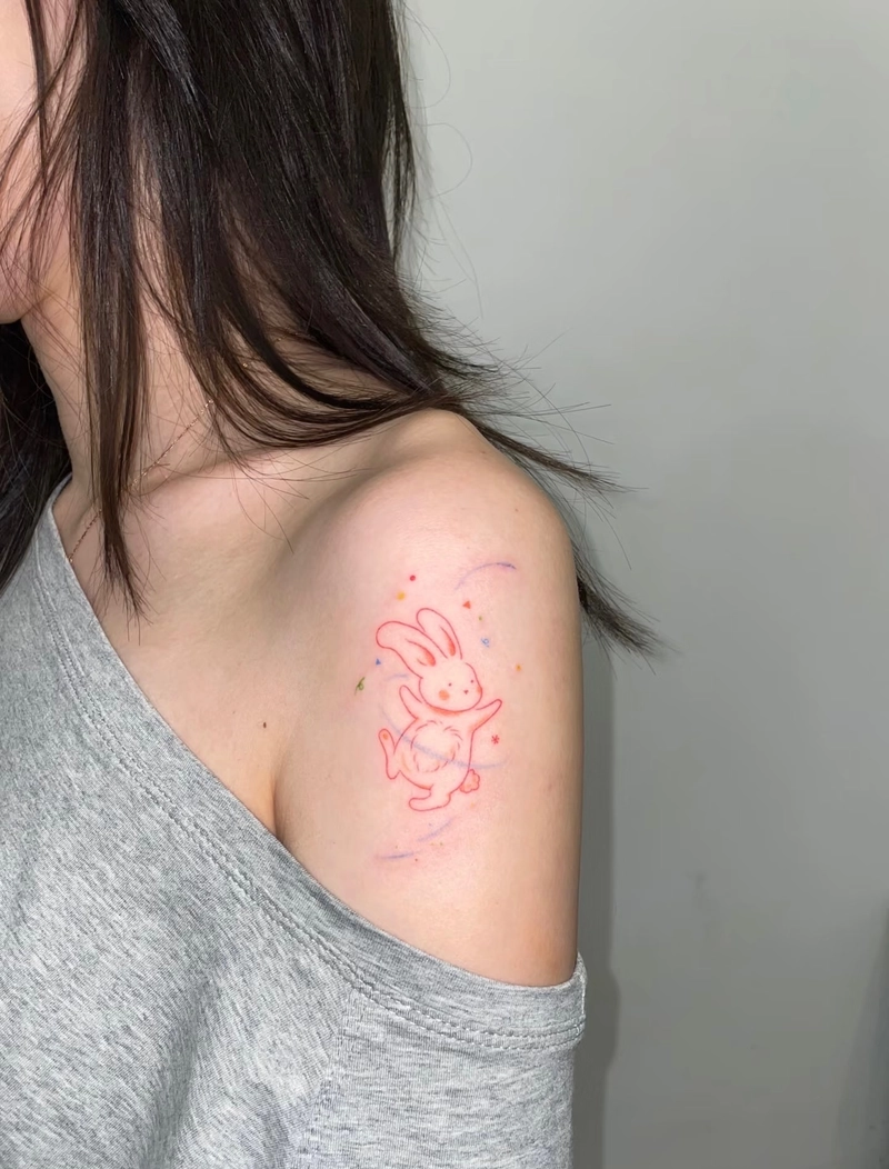 ảnh xăm con thỏ thiết kế nhỏ gọn mang ý nghĩa