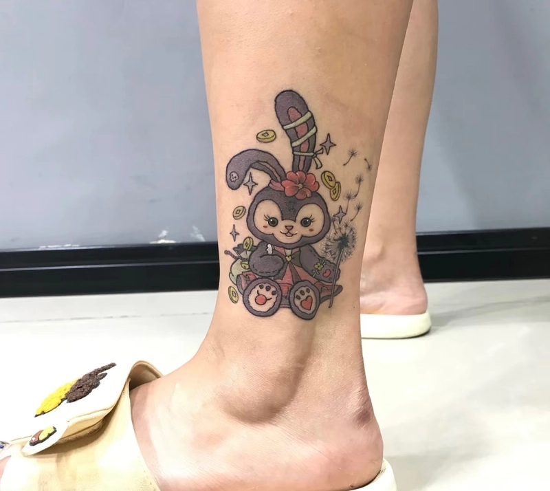 hình ảnh xăm con thỏ ở chân