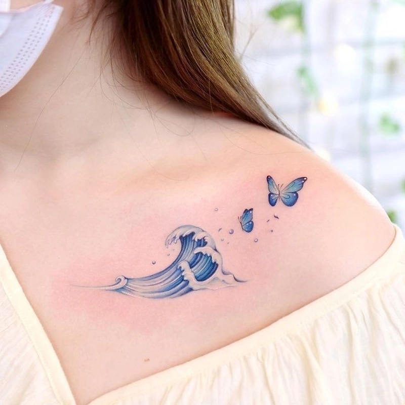 hình ảnh xăm sóng biển ý nghĩa