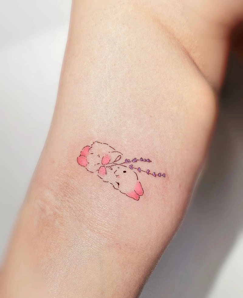 hình xăm con thỏ dễ thương mini