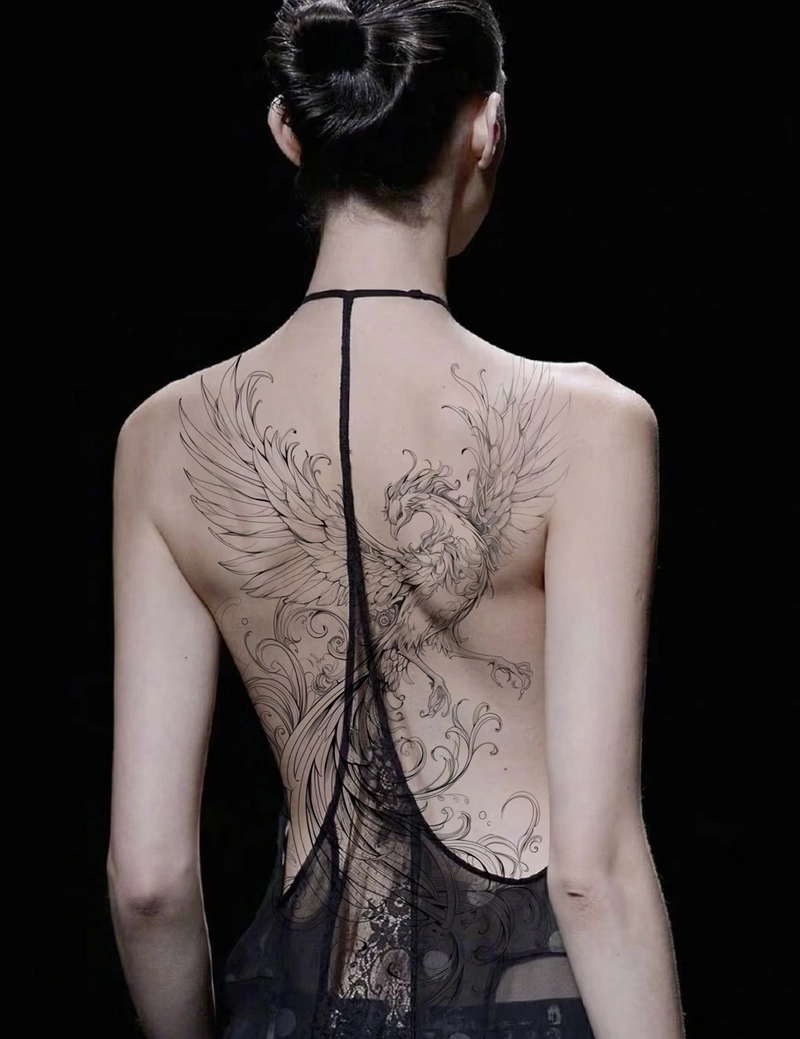 mẫu hình xăm phượng hoàng cao quý
