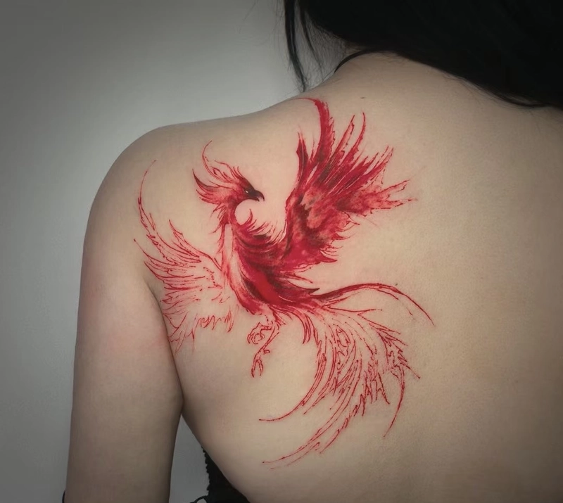 mẫu hình xăm phượng hoàng chi tiết
