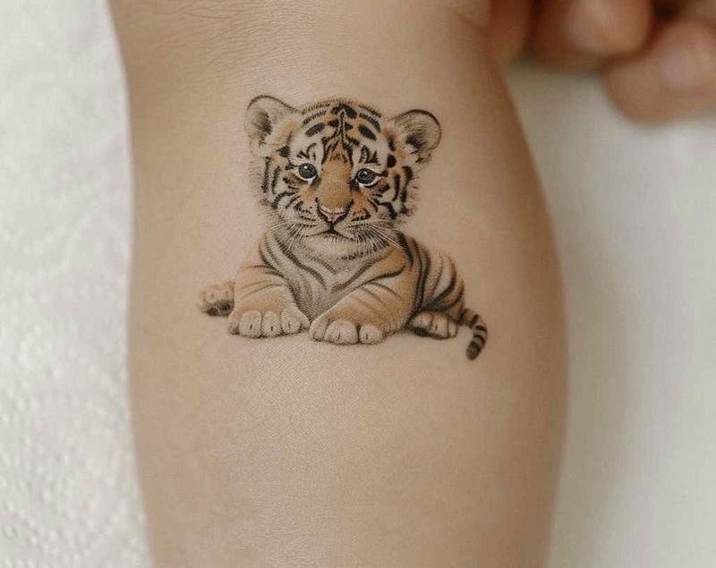 Ảnh hình xăm hổ cute phong cách hoạt hình