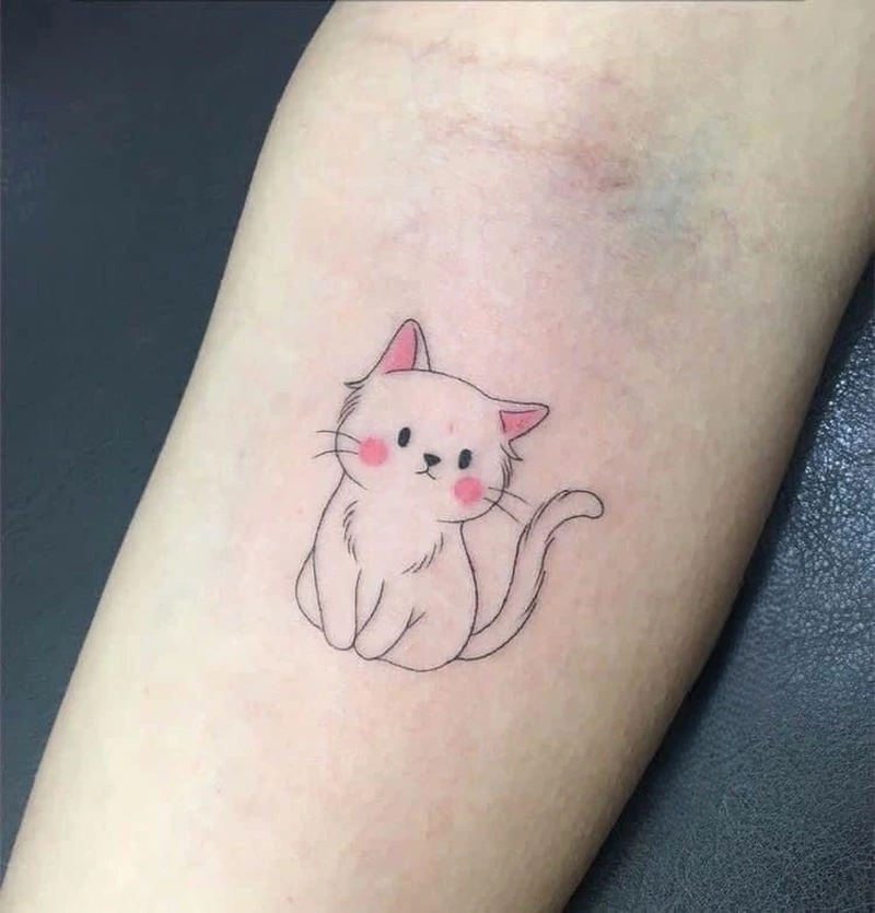 Ảnh hình xăm mèo mini cute với nét mèo nhỏ đáng yêu