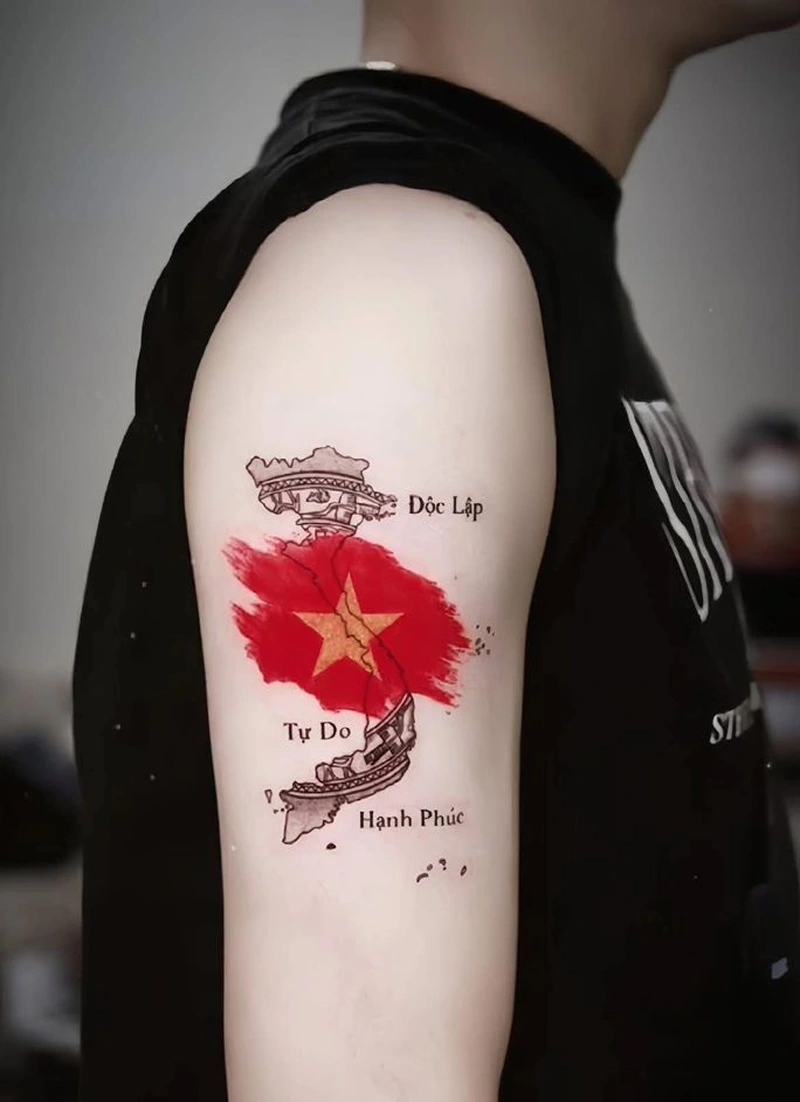 Ảnh tattoo bản đồ Việt Nam với ý nghĩa đặc biệt