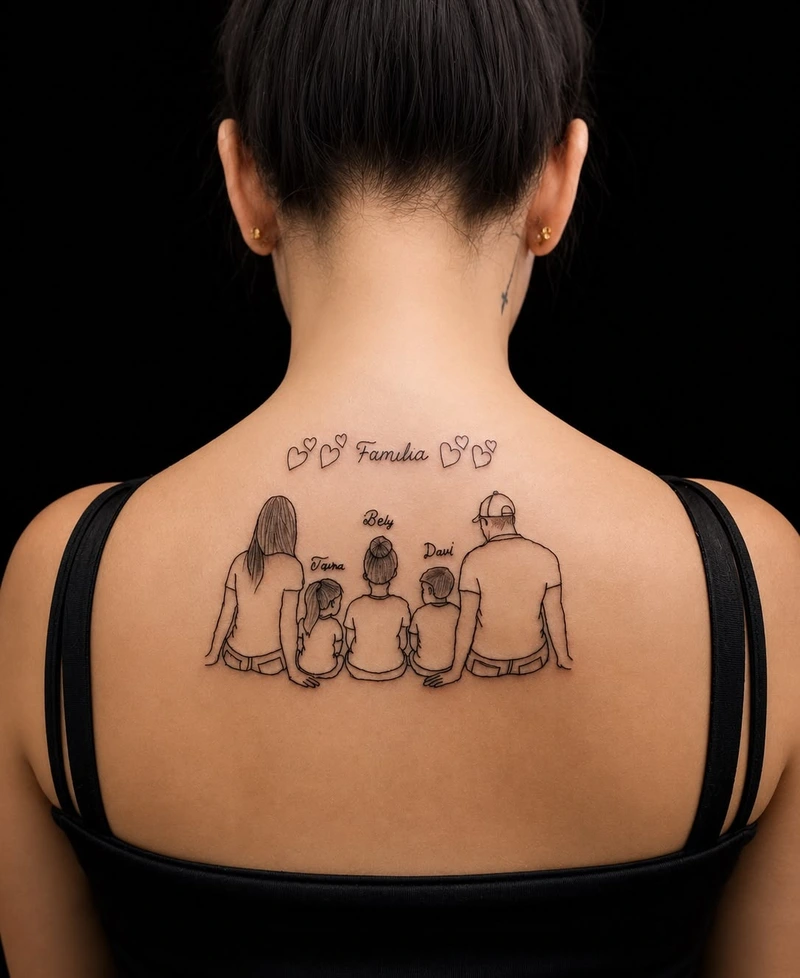 Ảnh tattoo gia đình mang ý nghĩa gắn bó bền lâu