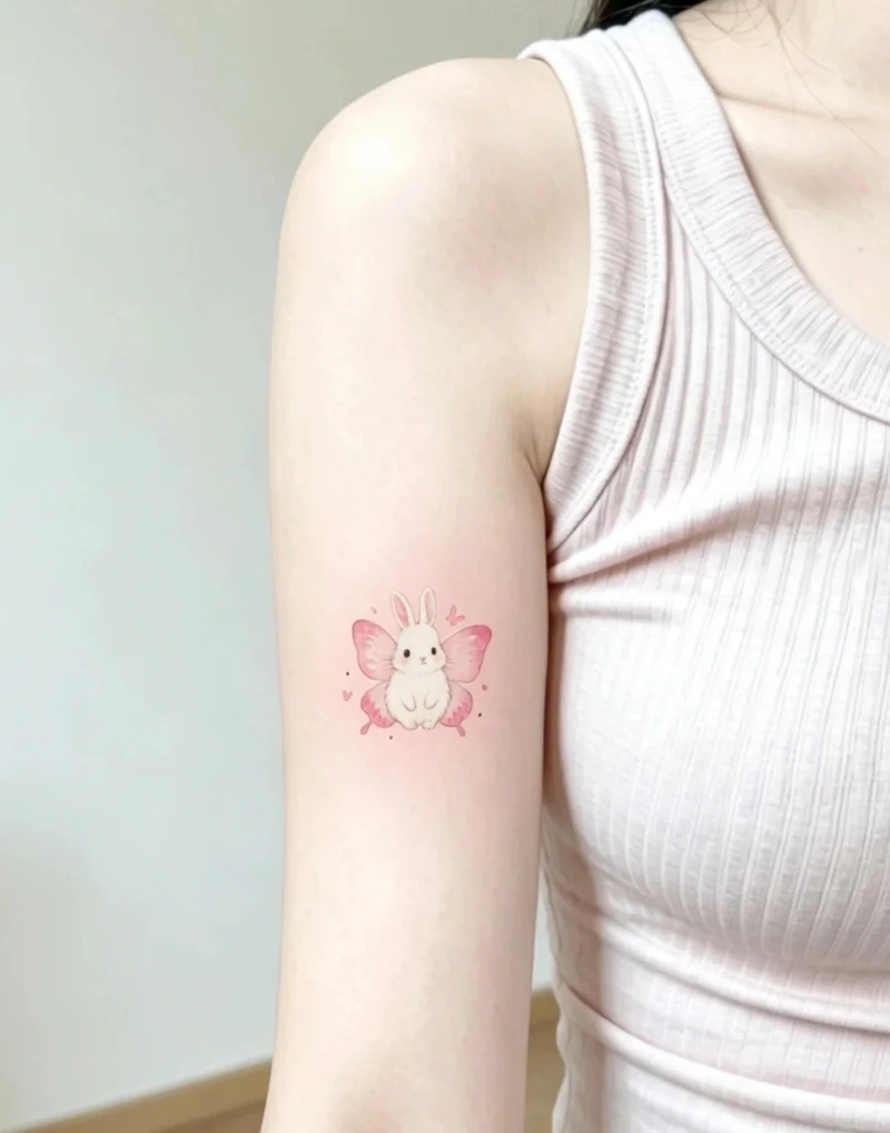 Cận cảnh hình xăm con thỏ của pinky nghệ thuật