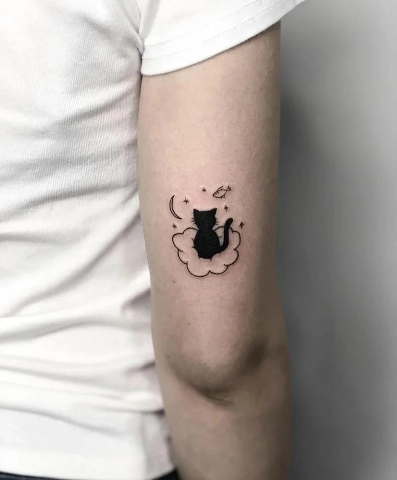 Con gái cực mê mèo mini cute mini hình xăm dễ thương