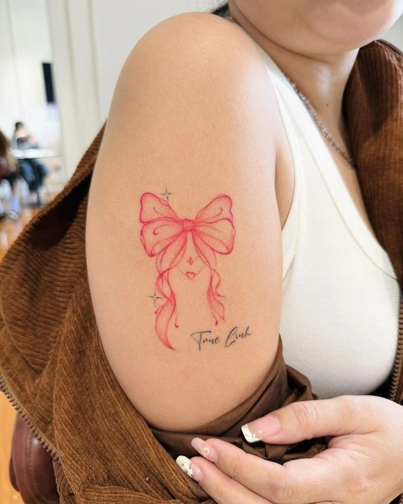 Dành cho phái đẹp yêu thích tattoo nơ mini tinh tế
