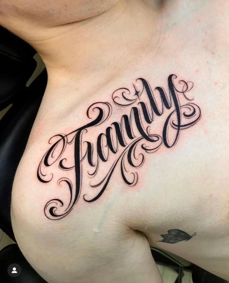 Font chữ tattoo family đẹp trên cánh tay