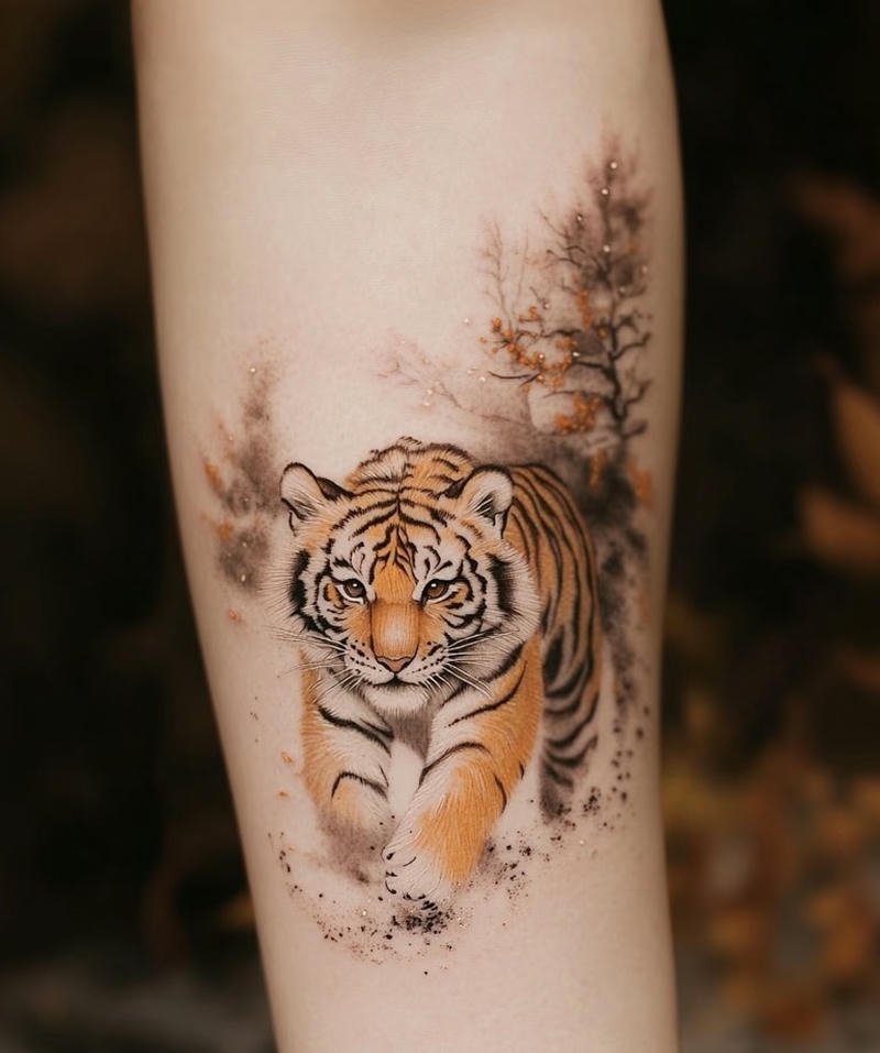 Góc nhìn hình xăm hổ cute chi tiết xinh xắn