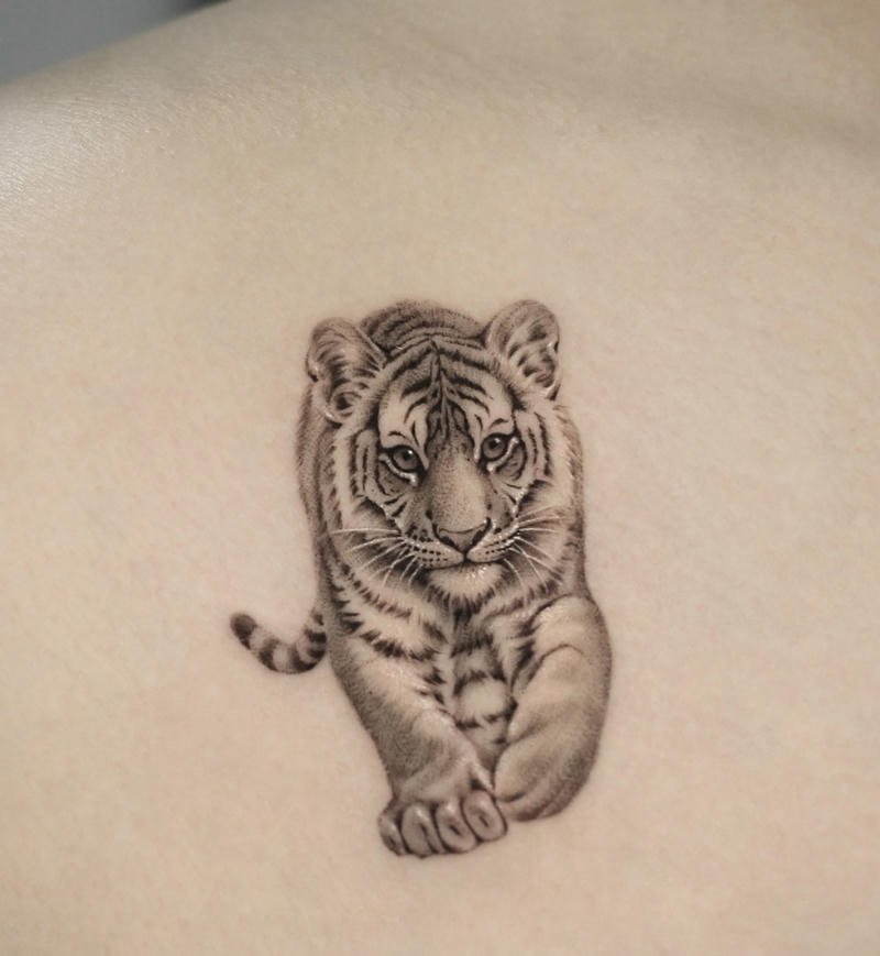 Hình ảnh hình xăm hổ cute nghệ thuật nhẹ