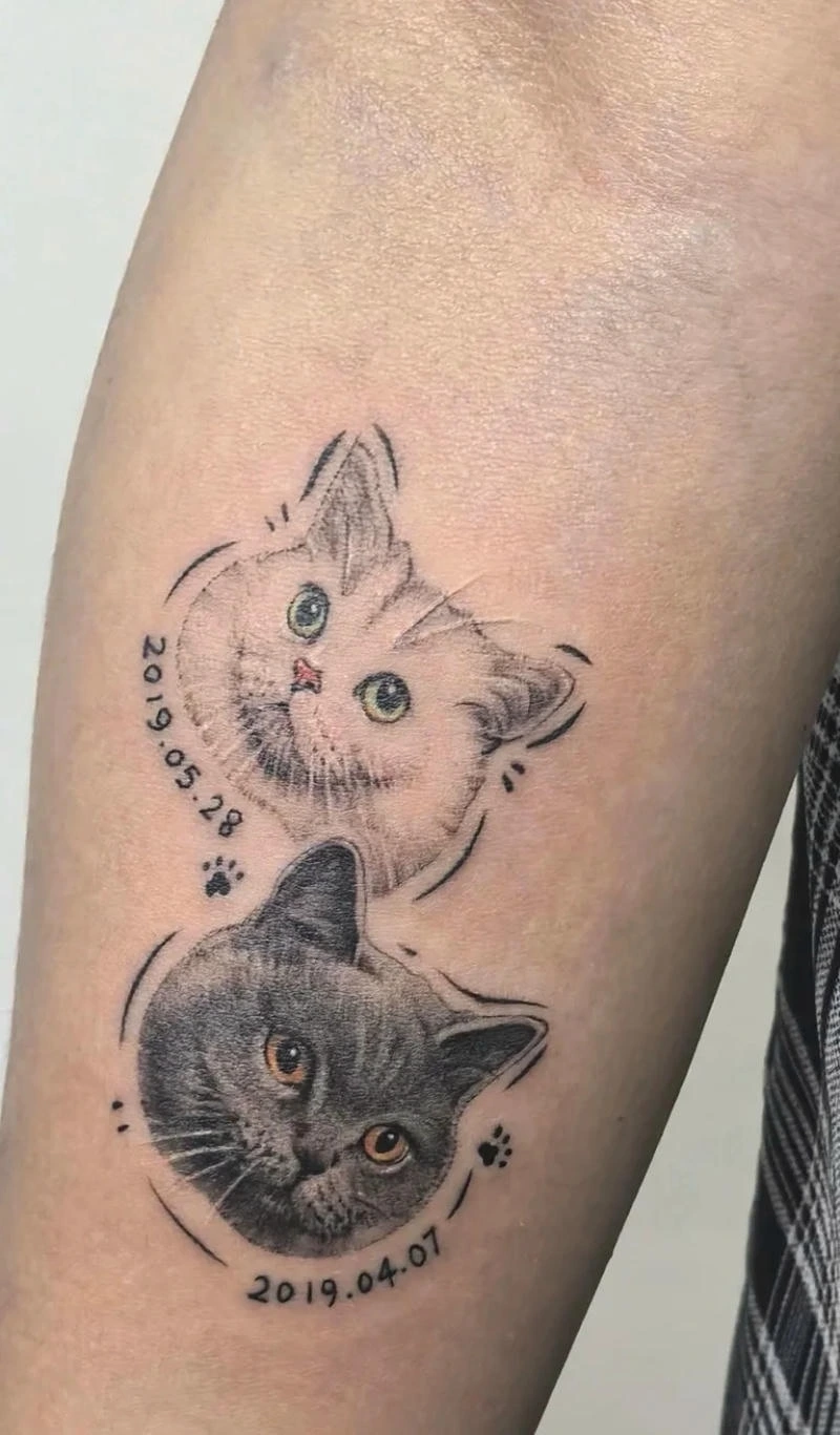Hình tattoo mèo mini cute với nét tattoo đơn giản đẹp