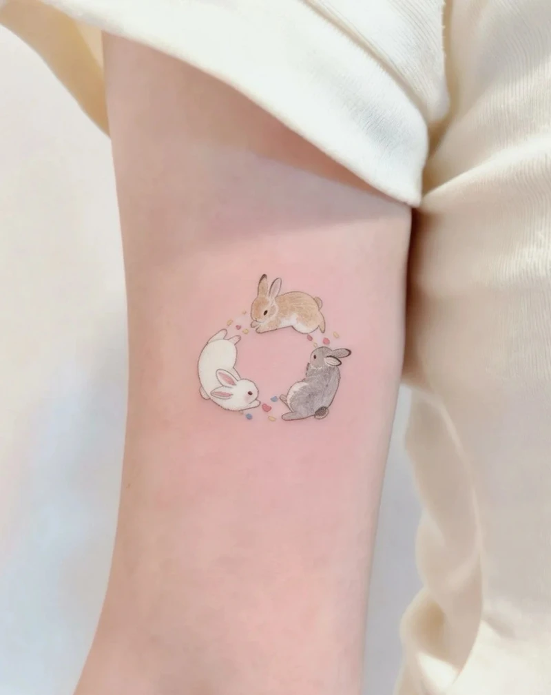 Hình xăm con thỏ của pinky nhỏ xinh trên da