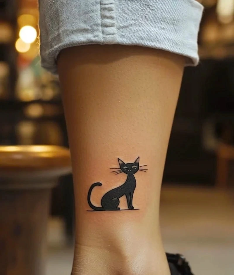Hình xăm mèo mini cute nổi bật với nét tattoo đáng yêu