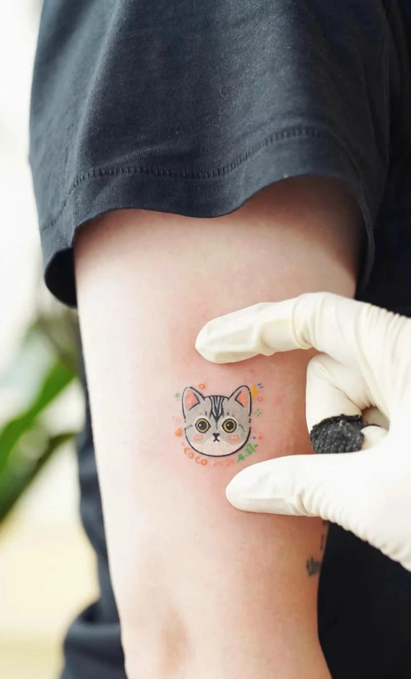 Hình xăm mèo mini cute với thiết kế nhỏ xinh đáng yêu