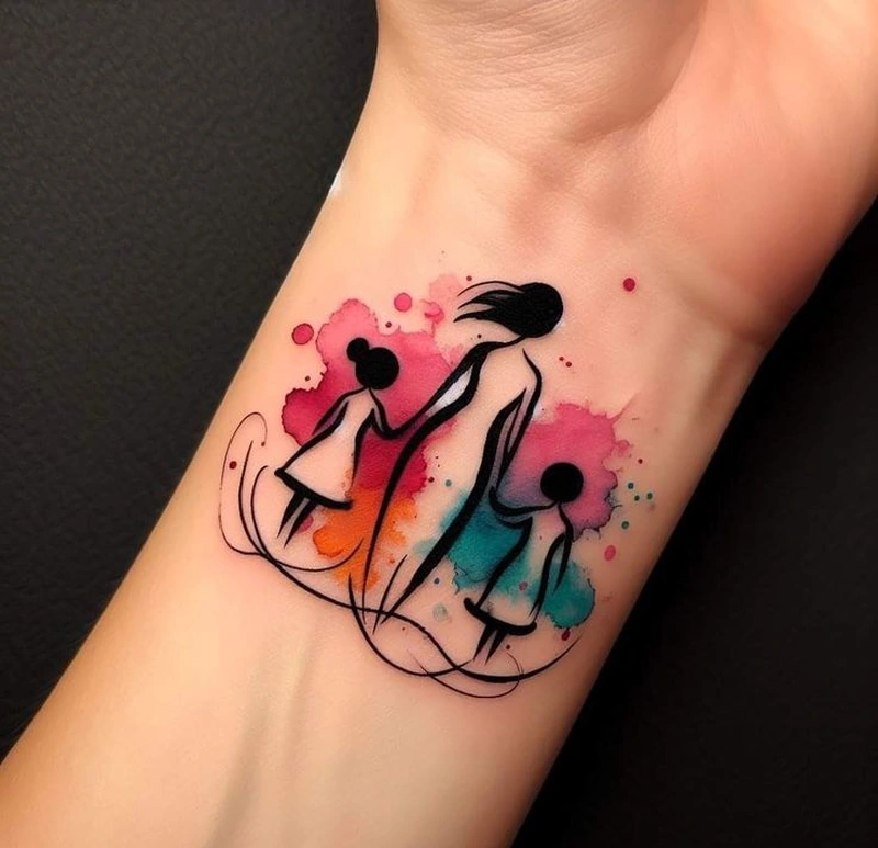 Khoảnh khắc gia đình được thể hiện qua tattoo nghệ thuật