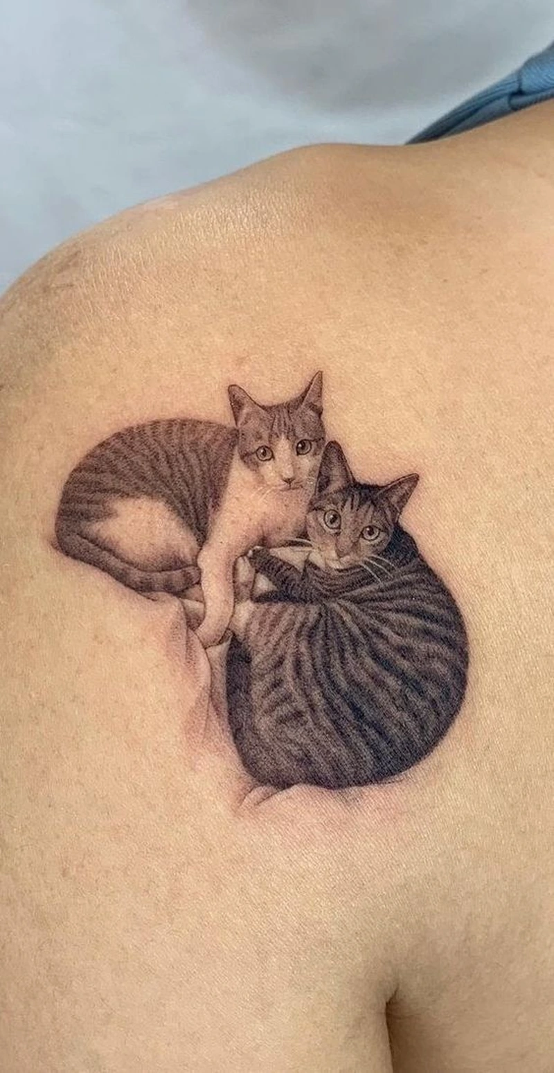 Kiểu xăm nhỏ gọn tinh tế tattoo mèo mini cute