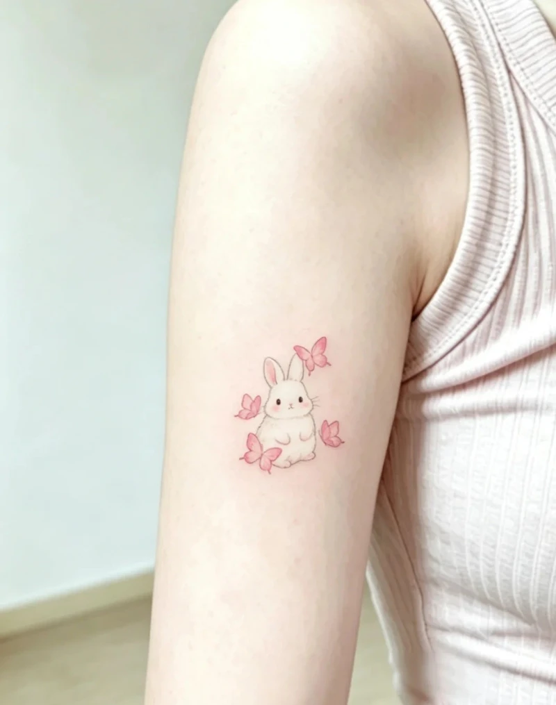 Mẫu tattoo hình xăm con thỏ của pinky độc đáo