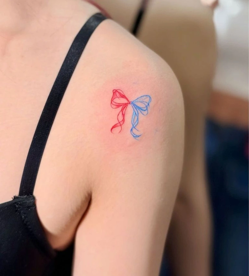 Tattoo cổ tay nữ đẹp với hình nơ mini nhỏ