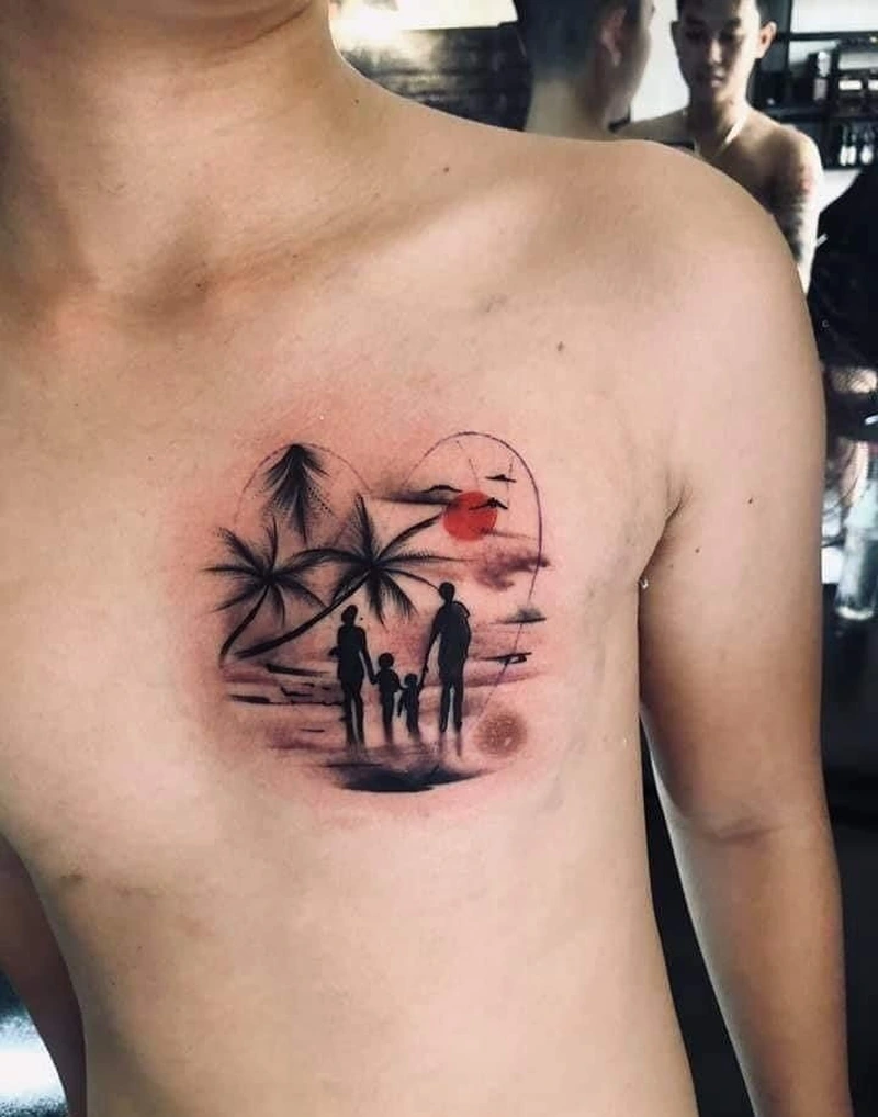Tattoo gia đình mang thông điệp yêu thương bền vững