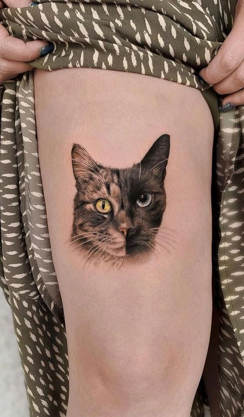 Tattoo mèo mini dễ thương hợp người thích tattoo nữ