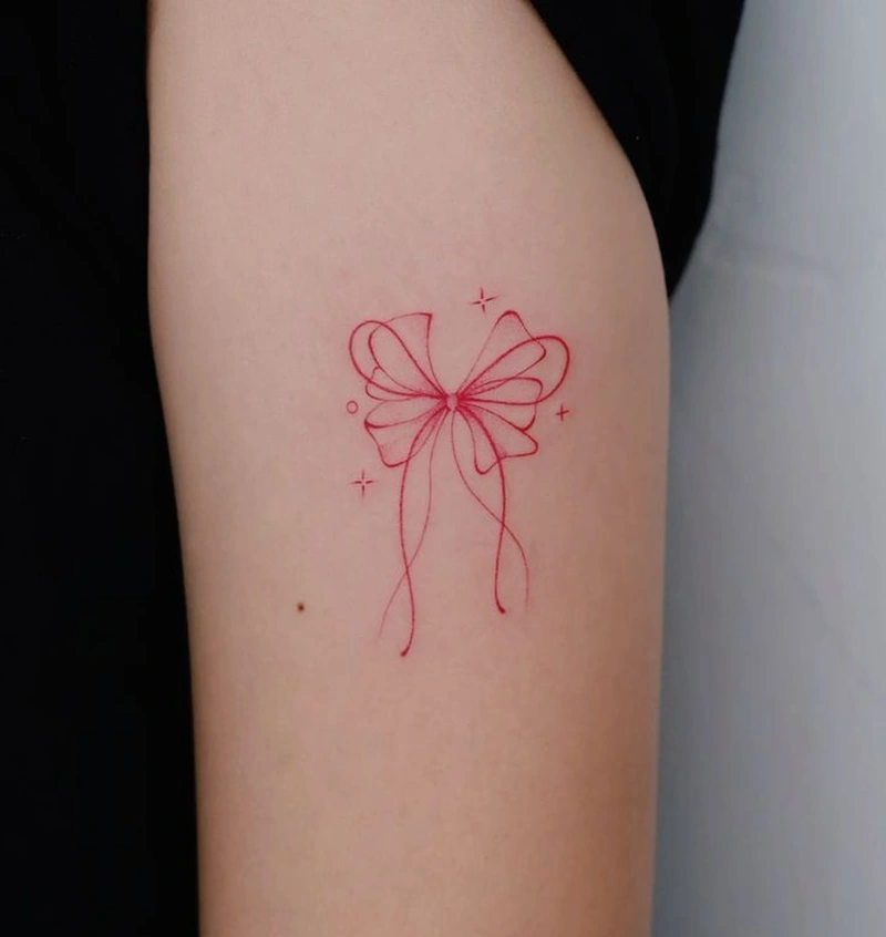 Tattoo nơ mini hợp người thích tattoo nữ dễ thương