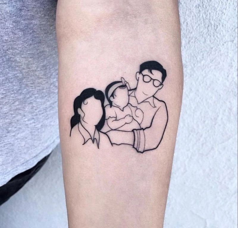 Tattoo tình thân với hình xăm gia đình đẹp mắt