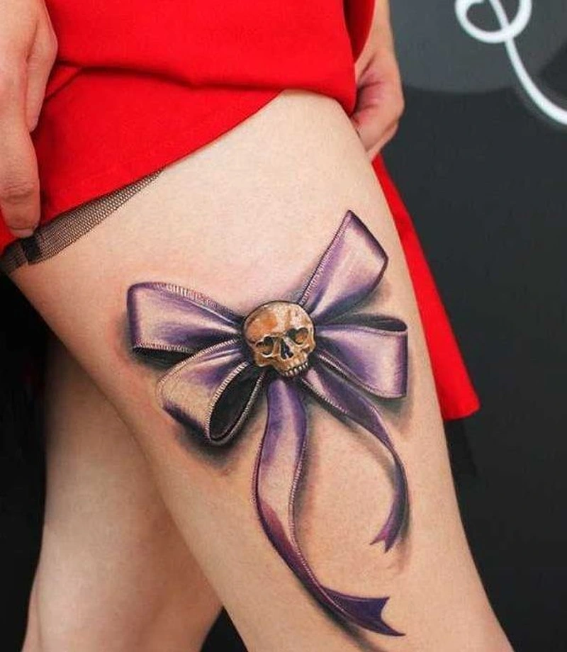 Xăm hình nơ mini hợp tattoo cổ tay hoặc mắt cá