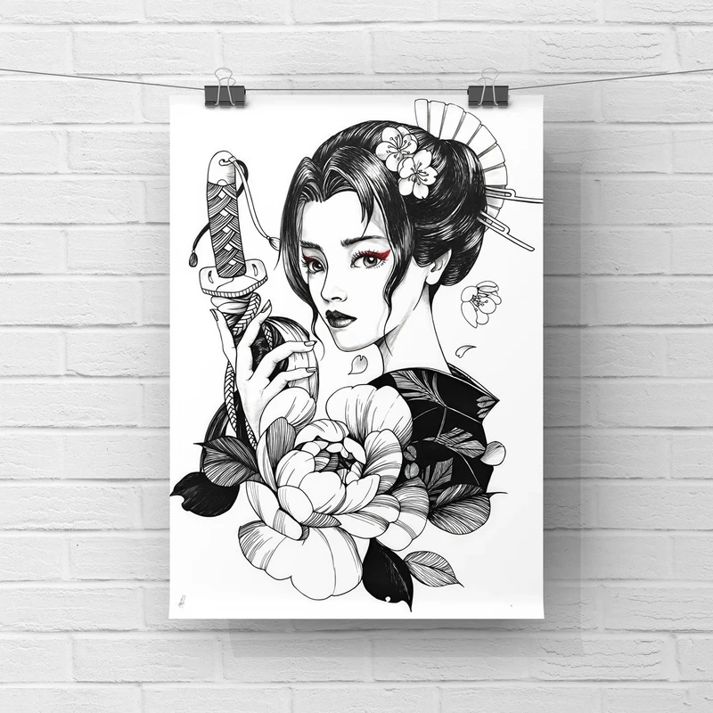 đẹp nghệ thuật hình xăm cô gái nhật