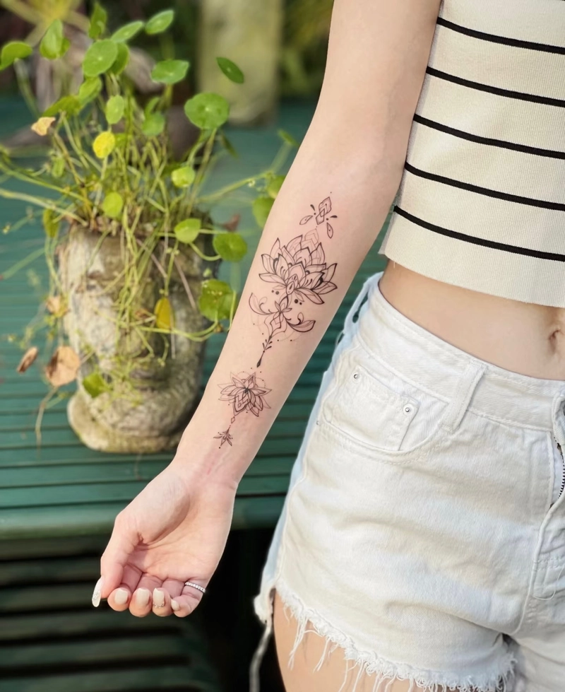 hình ảnh xăm mandala mảnh mai cho nữ