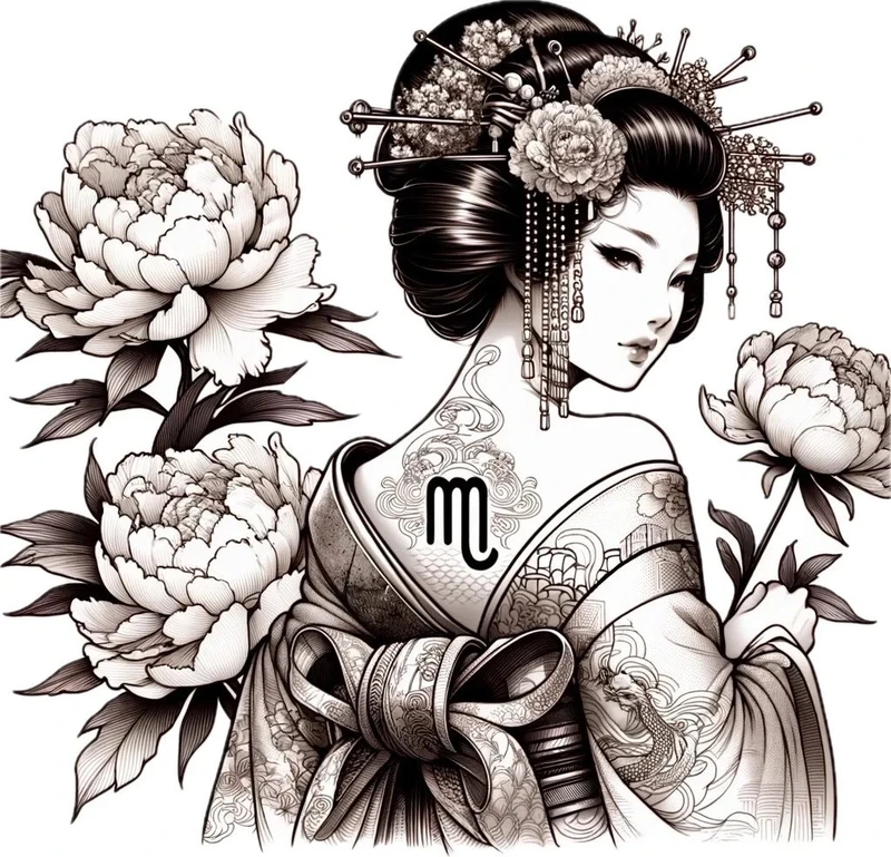 hình xăm cô gái nhật kín lưng