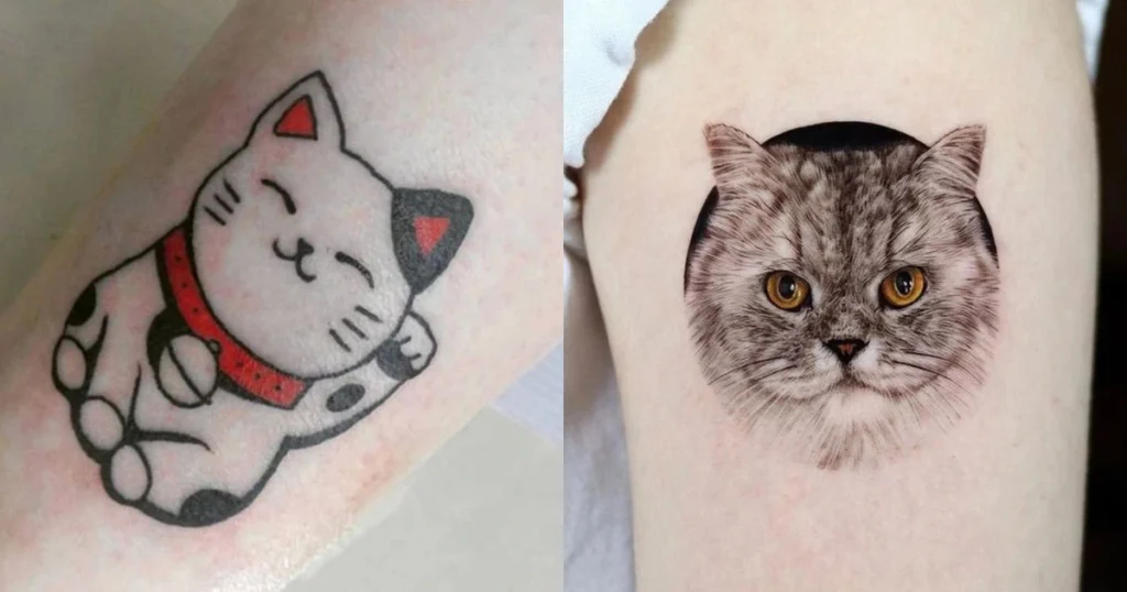 hình xăm mèo mini cute thumbnail