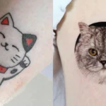 hình xăm mèo mini cute thumbnail