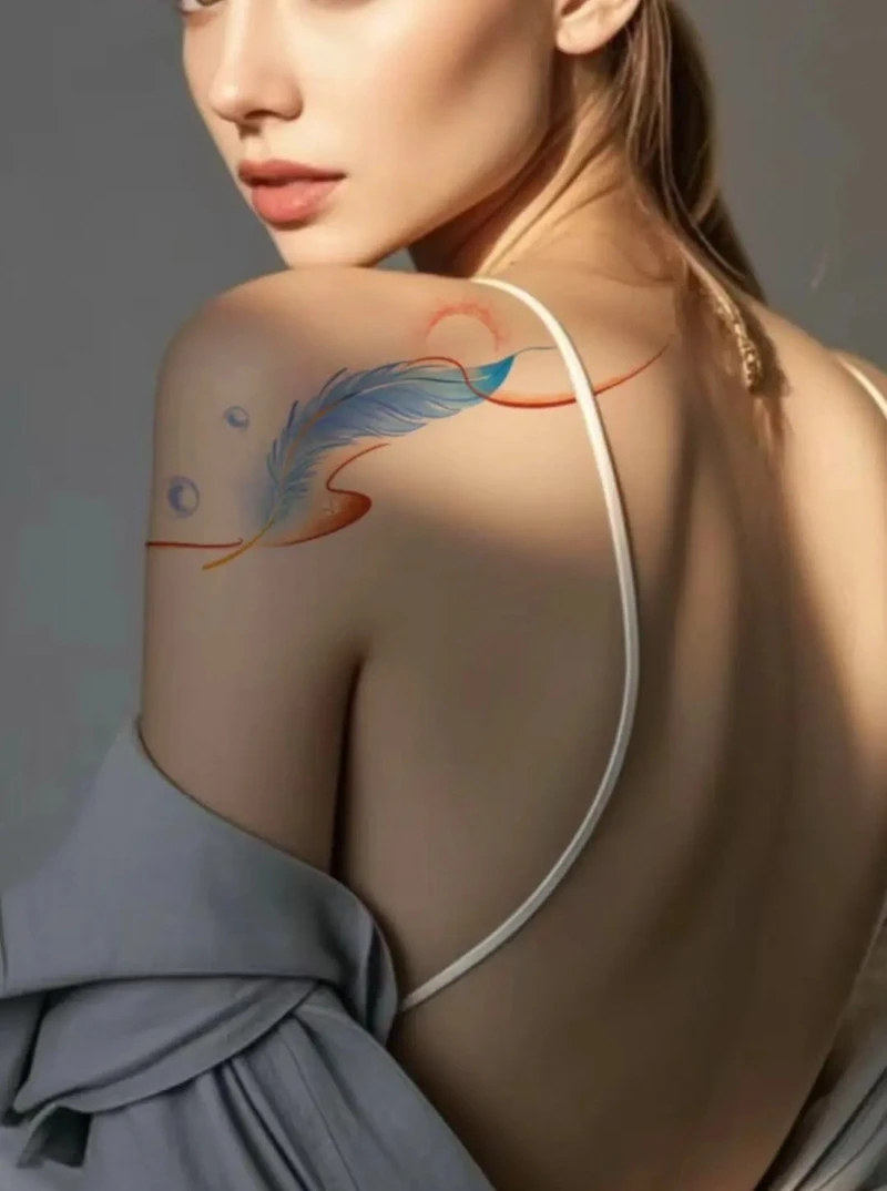 mẫu hình xăm lông vũ nữ đẹp nhẹ nhàng