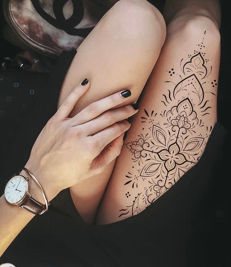 mẫu hình xăm mandala nghệ thuật mảnh mai