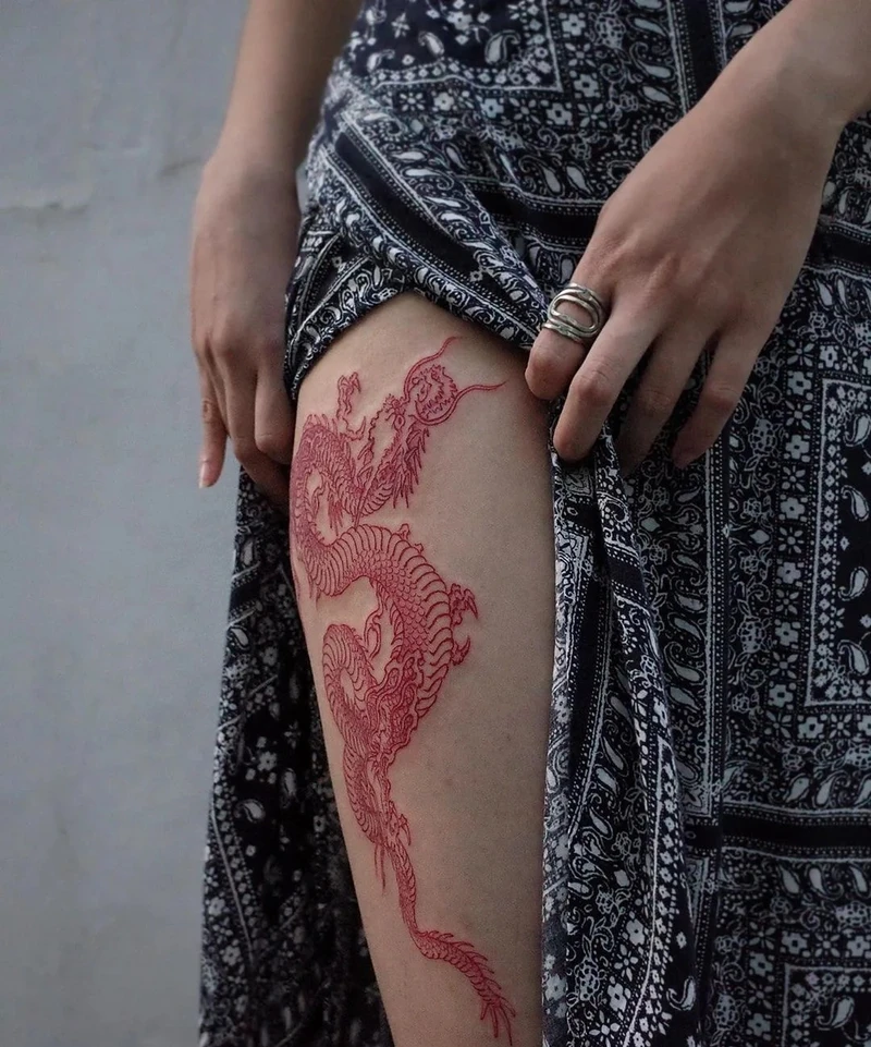 mẫu hình xăm rồng kín lưng đẹp ấn tượng