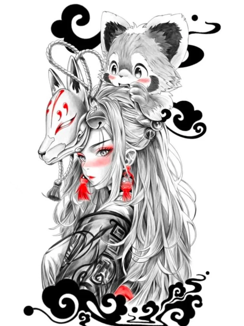 sáng tạo hình xăm cô gái nhật