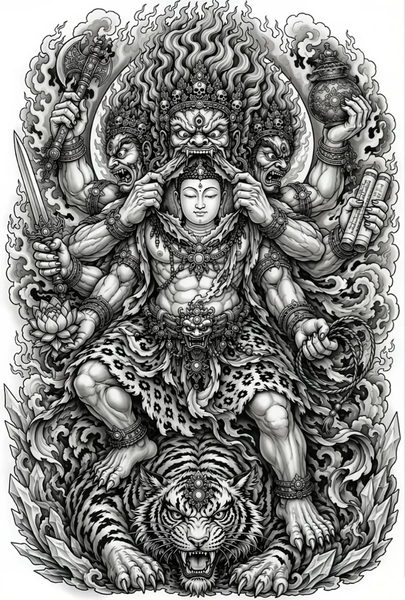 ý tưởng hình xăm nữa phật nữa quỷ đầy bí ẩn
